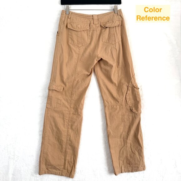 Brandy Melville John Galt Low Rise Ripstop Gorpcore Cargo Pants Womens 27 Brown - Picture 4 of 9